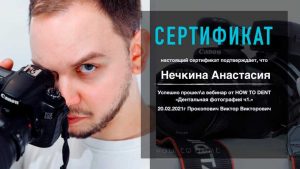 Сертификат о прохождении курса Нечкина